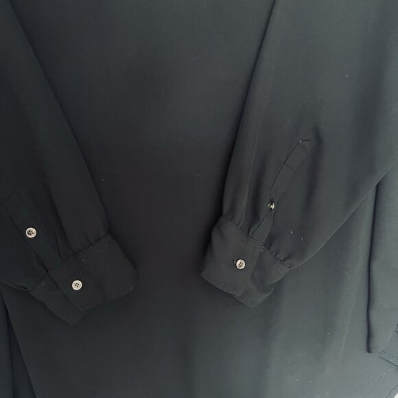 Lane Bryant Popover Top 18/20 Black Lightweight Split Back Office Goth Corporate - Picture 4 of 10